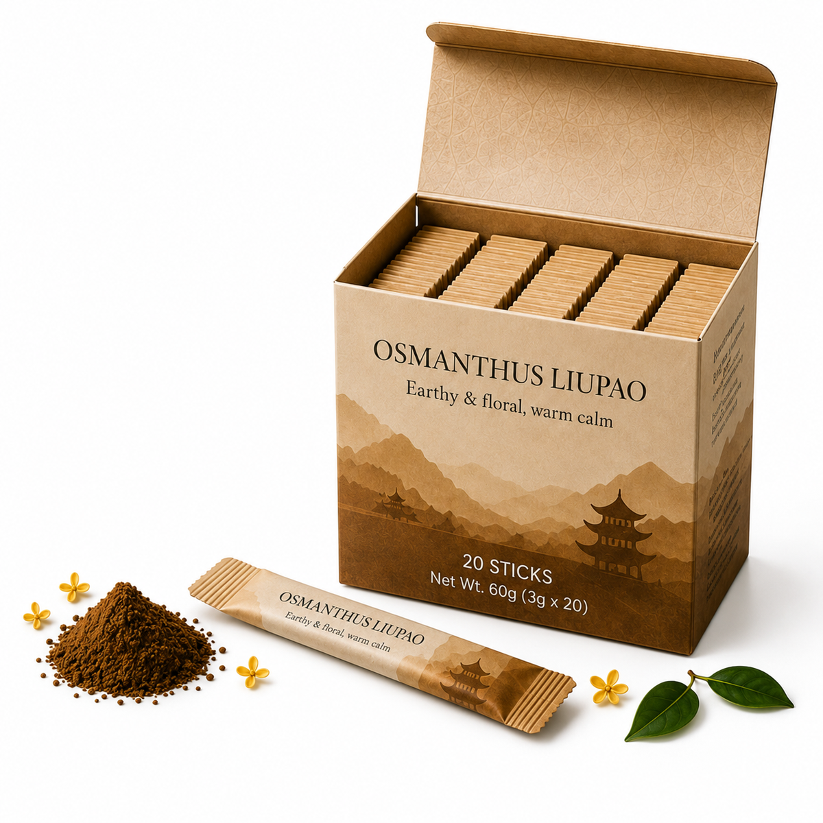 Osmanthus Liupao Instant Tea Powder – 20 Single-Serve Sticks