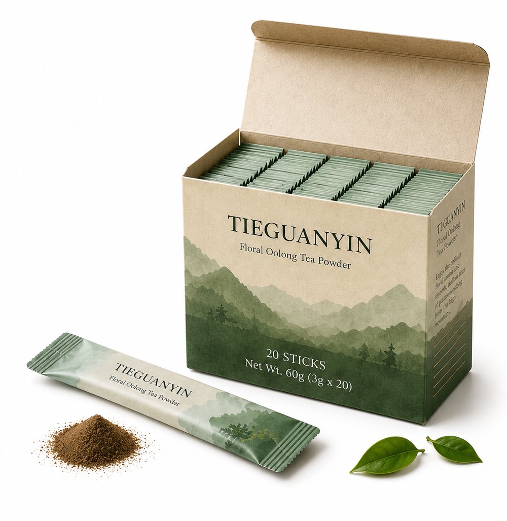 Tieguanyin Oolong Tea Powder – 20 Single-Serve Sticks